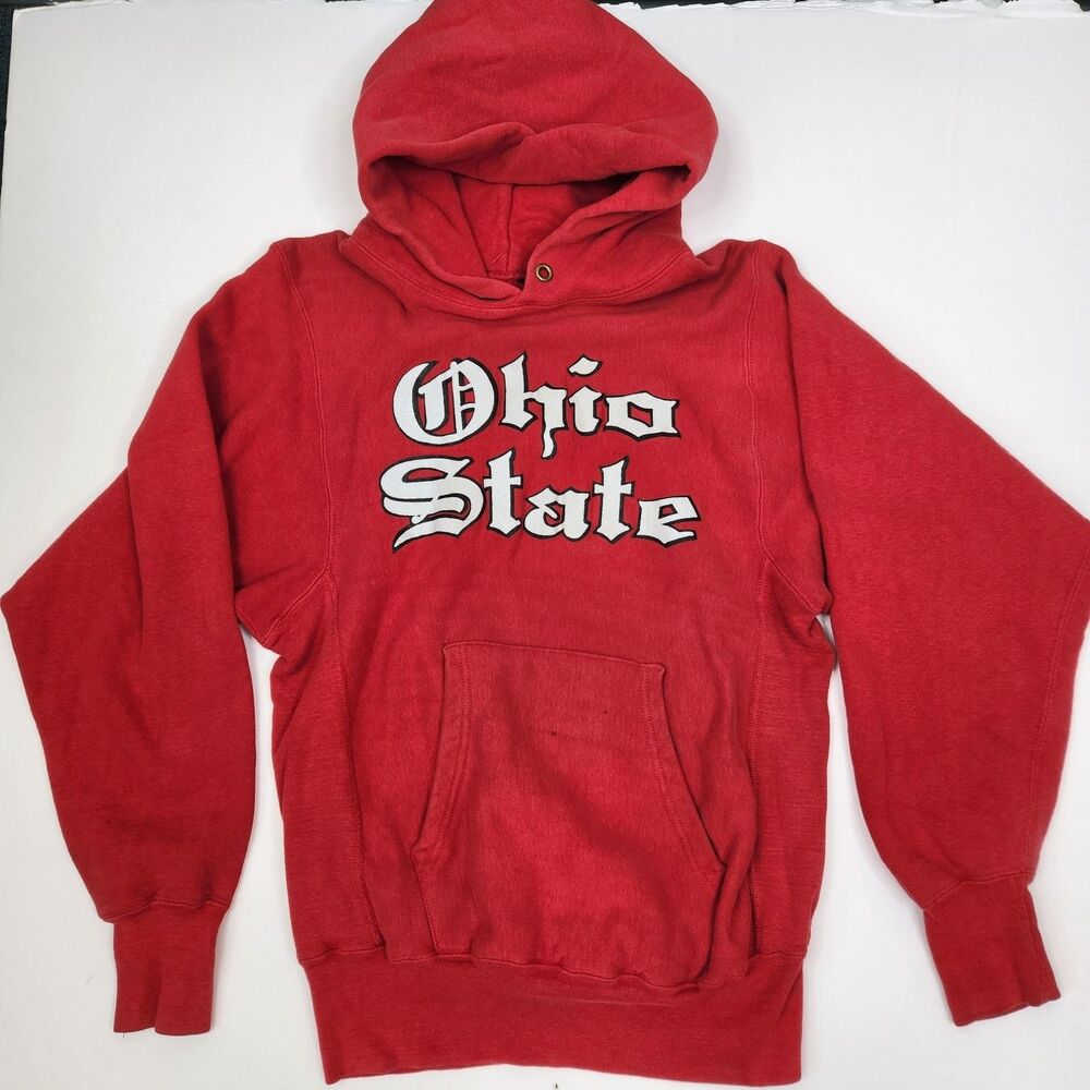 Champion Vintage 80s Womens Reverse Weave OSU Buckeyes Old English Hoodie M